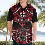 St Kilda Football Hawaiian Shirt Saints Aboriginal Mix Polynesian Pattern LT14