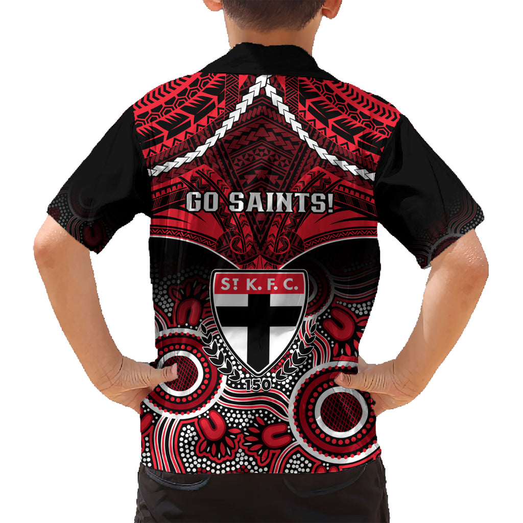 St Kilda Football Hawaiian Shirt Saints Aboriginal Mix Polynesian Pattern LT14