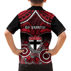 St Kilda Football Hawaiian Shirt Saints Aboriginal Mix Polynesian Pattern LT14
