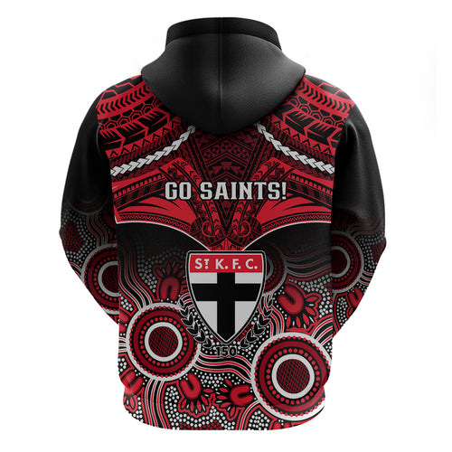 St Kilda Football Hoodie Saints Aboriginal Mix Polynesian Pattern LT14