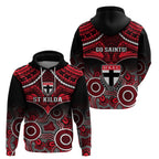 St Kilda Football Hoodie Saints Aboriginal Mix Polynesian Pattern LT14