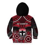 St Kilda Football Kid Hoodie Saints Aboriginal Mix Polynesian Pattern LT14