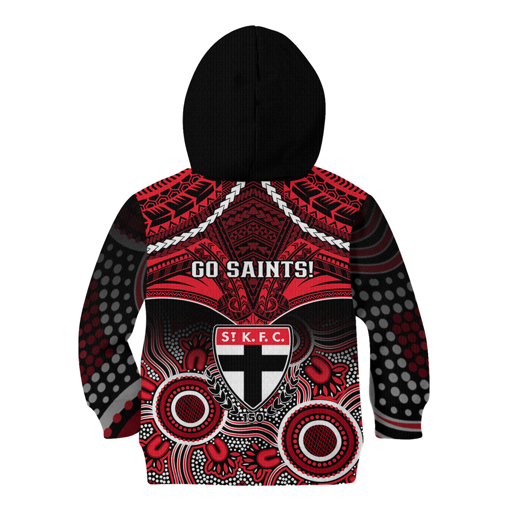 St Kilda Football Kid Hoodie Saints Aboriginal Mix Polynesian Pattern LT14