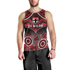 St Kilda Football Men Tank Top Saints Aboriginal Mix Polynesian Pattern LT14