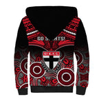 St Kilda Football Sherpa Hoodie Saints Aboriginal Mix Polynesian Pattern LT14