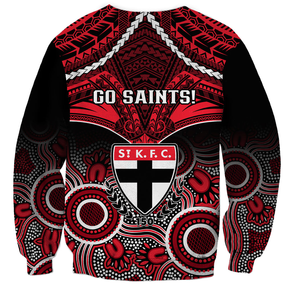 St Kilda Football Sweatshirt Saints Aboriginal Mix Polynesian Pattern LT14