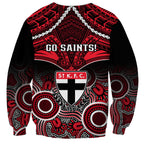 St Kilda Football Sweatshirt Saints Aboriginal Mix Polynesian Pattern LT14