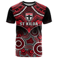 St Kilda Football T Shirt Saints Aboriginal Mix Polynesian Pattern LT14