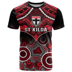 St Kilda Football T Shirt Saints Aboriginal Mix Polynesian Pattern LT14