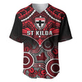 Personalised St Kilda Football Baseball Jersey Saints Aboriginal Mix Polynesian Pattern LT14