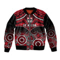 Personalised St Kilda Football Bomber Jacket Saints Aboriginal Mix Polynesian Pattern LT14