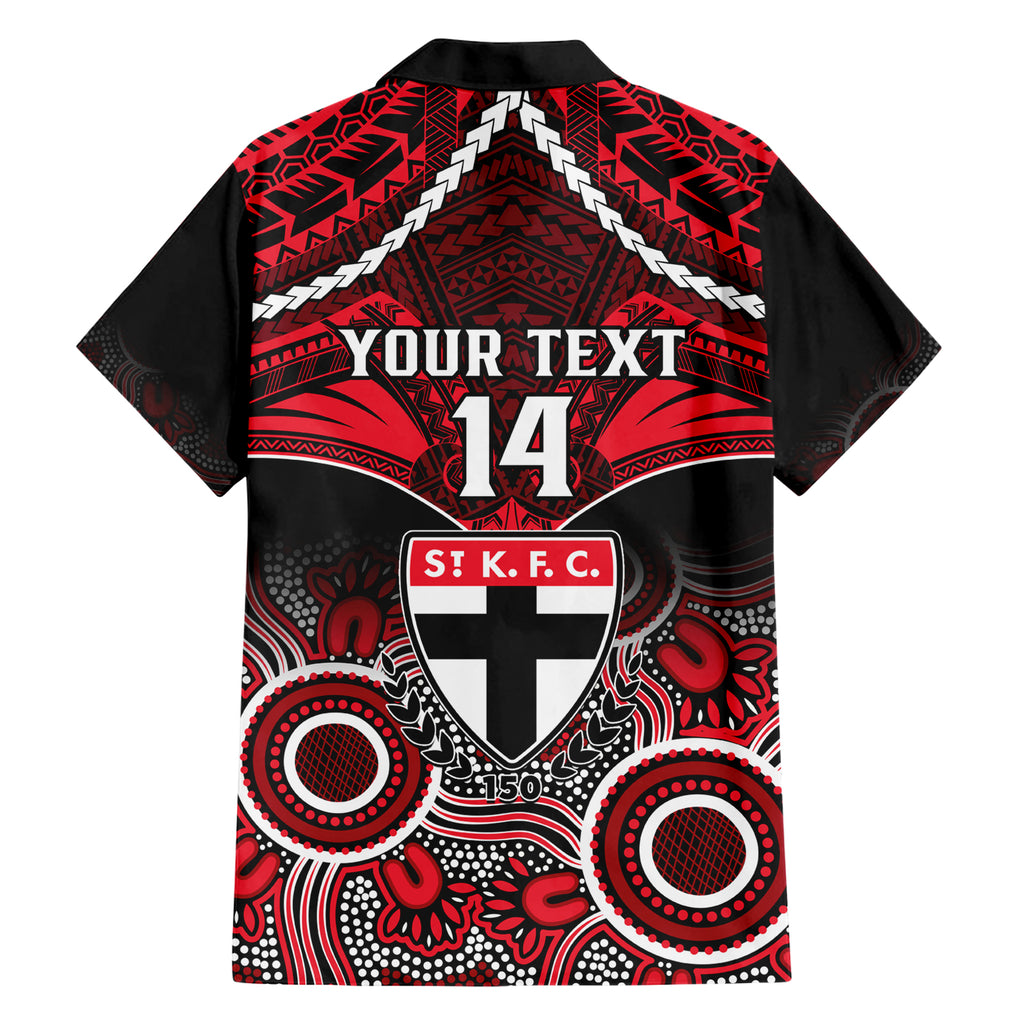 Personalised St Kilda Football Hawaiian Shirt Saints Aboriginal Mix Polynesian Pattern LT14