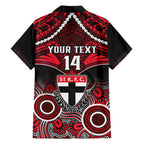 Personalised St Kilda Football Hawaiian Shirt Saints Aboriginal Mix Polynesian Pattern LT14
