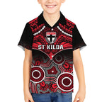 Personalised St Kilda Football Hawaiian Shirt Saints Aboriginal Mix Polynesian Pattern LT14