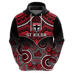 Personalised St Kilda Football Hoodie Saints Aboriginal Mix Polynesian Pattern LT14