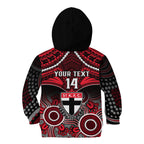 Personalised St Kilda Football Kid Hoodie Saints Aboriginal Mix Polynesian Pattern LT14