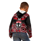 Personalised St Kilda Football Kid Hoodie Saints Aboriginal Mix Polynesian Pattern LT14