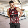 Personalised St Kilda Football Men Tank Top Saints Aboriginal Mix Polynesian Pattern LT14