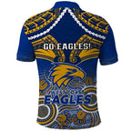 West Coast Football Polo Shirt Eagles Aboriginal Mix Polynesian Pattern LT14