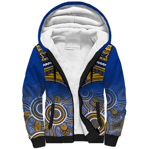 West Coast Football Sherpa Hoodie Eagles Aboriginal Mix Polynesian Pattern LT14
