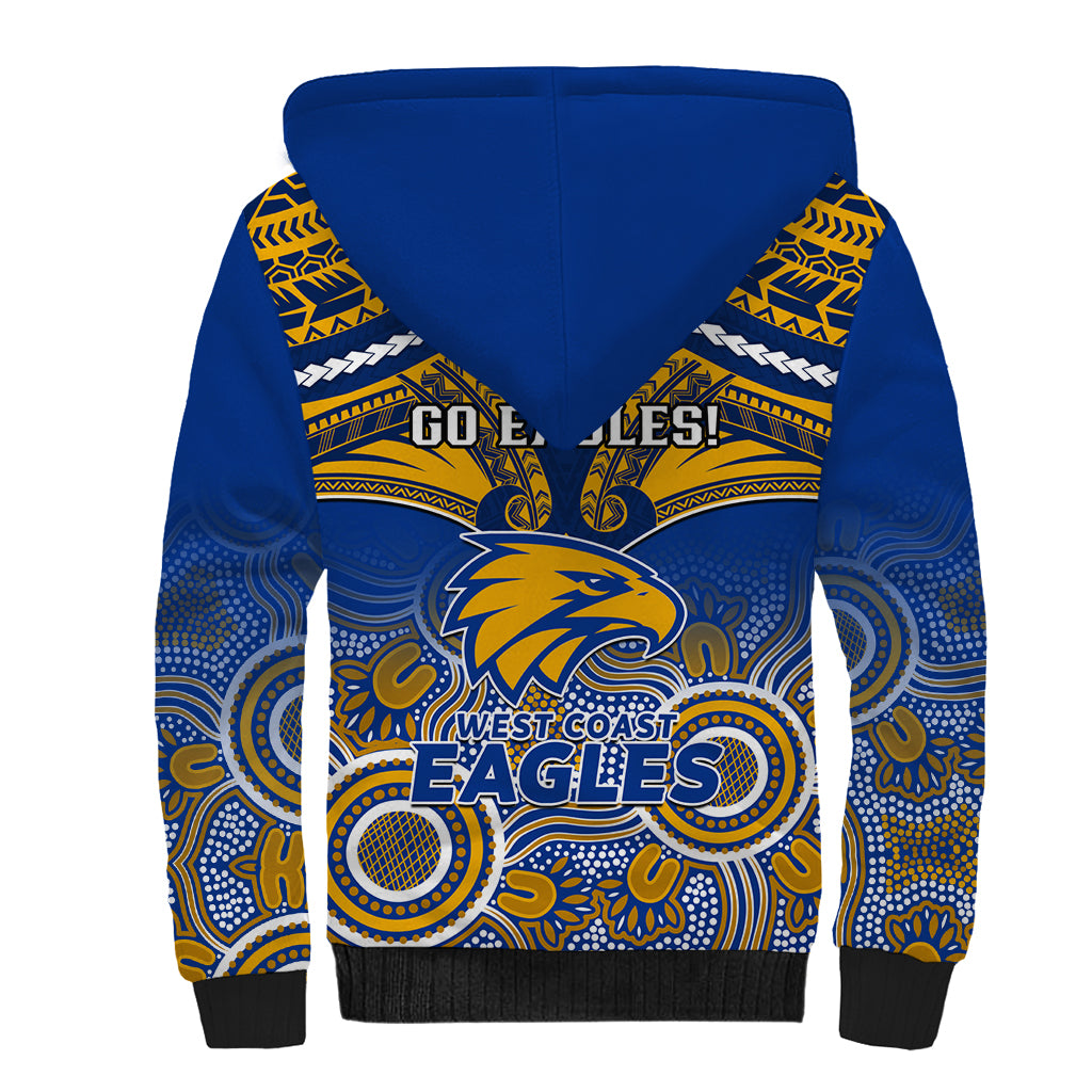 West Coast Football Sherpa Hoodie Eagles Aboriginal Mix Polynesian Pattern LT14