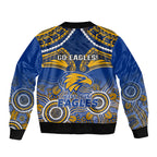 West Coast Football Sleeve Zip Bomber Jacket Eagles Aboriginal Mix Polynesian Pattern LT14