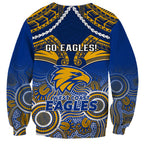 West Coast Football Sweatshirt Eagles Aboriginal Mix Polynesian Pattern LT14