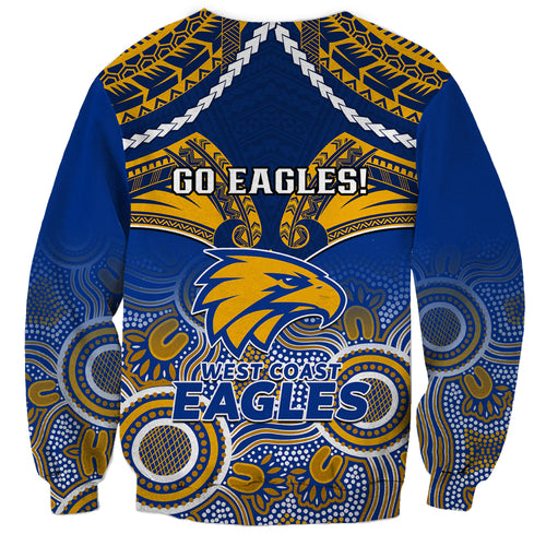 West Coast Football Sweatshirt Eagles Aboriginal Mix Polynesian Pattern LT14