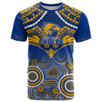 West Coast Football T Shirt Eagles Aboriginal Mix Polynesian Pattern LT14