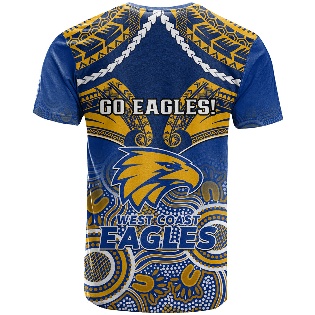 West Coast Football T Shirt Eagles Aboriginal Mix Polynesian Pattern LT14