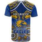 West Coast Football T Shirt Eagles Aboriginal Mix Polynesian Pattern LT14