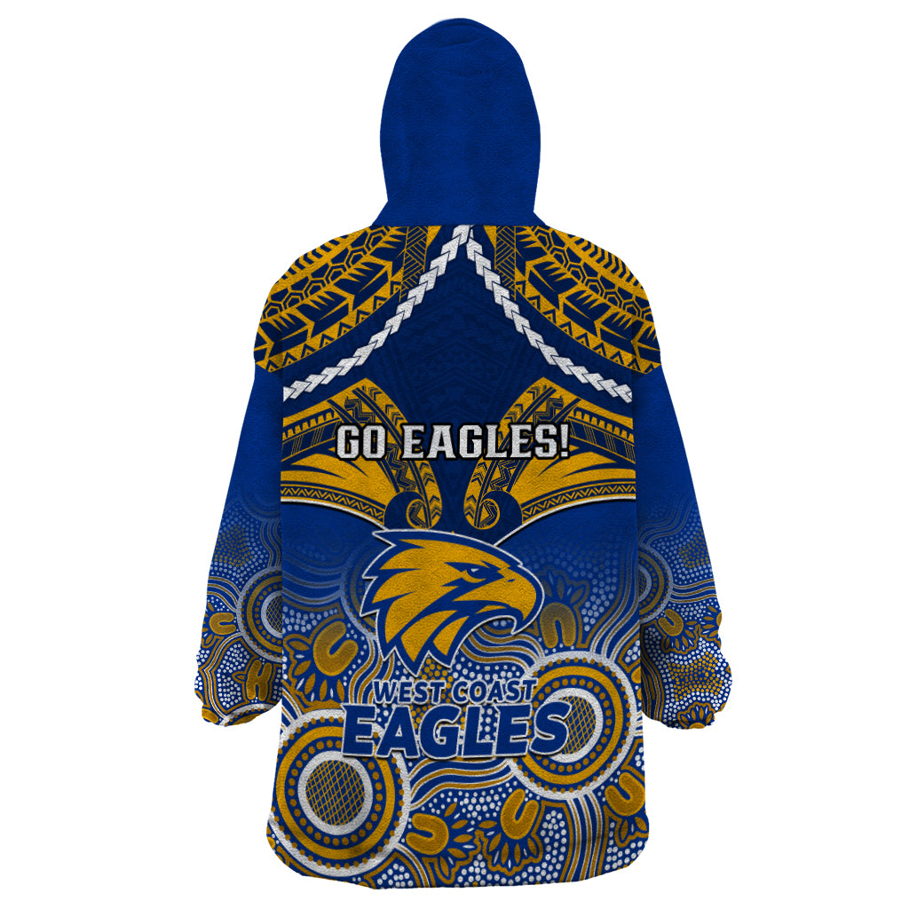 West Coast Football Wearable Blanket Hoodie Eagles Aboriginal Mix Polynesian Pattern LT14