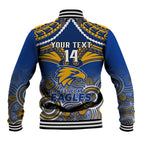 Personalised West Coast Football Baseball Jacket Eagles Aboriginal Mix Polynesian Pattern LT14