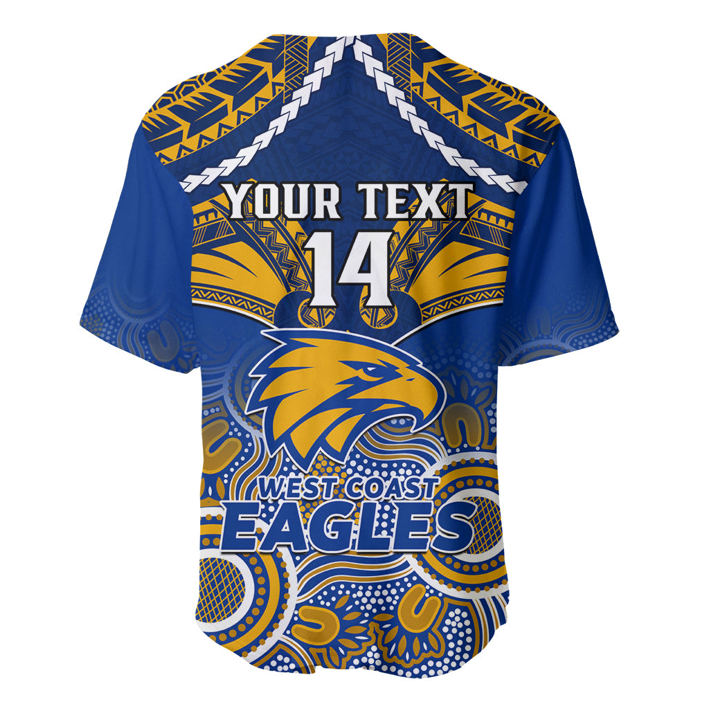 Personalised West Coast Football Baseball Jersey Eagles Aboriginal Mix Polynesian Pattern LT14