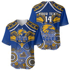 Personalised West Coast Football Baseball Jersey Eagles Aboriginal Mix Polynesian Pattern LT14