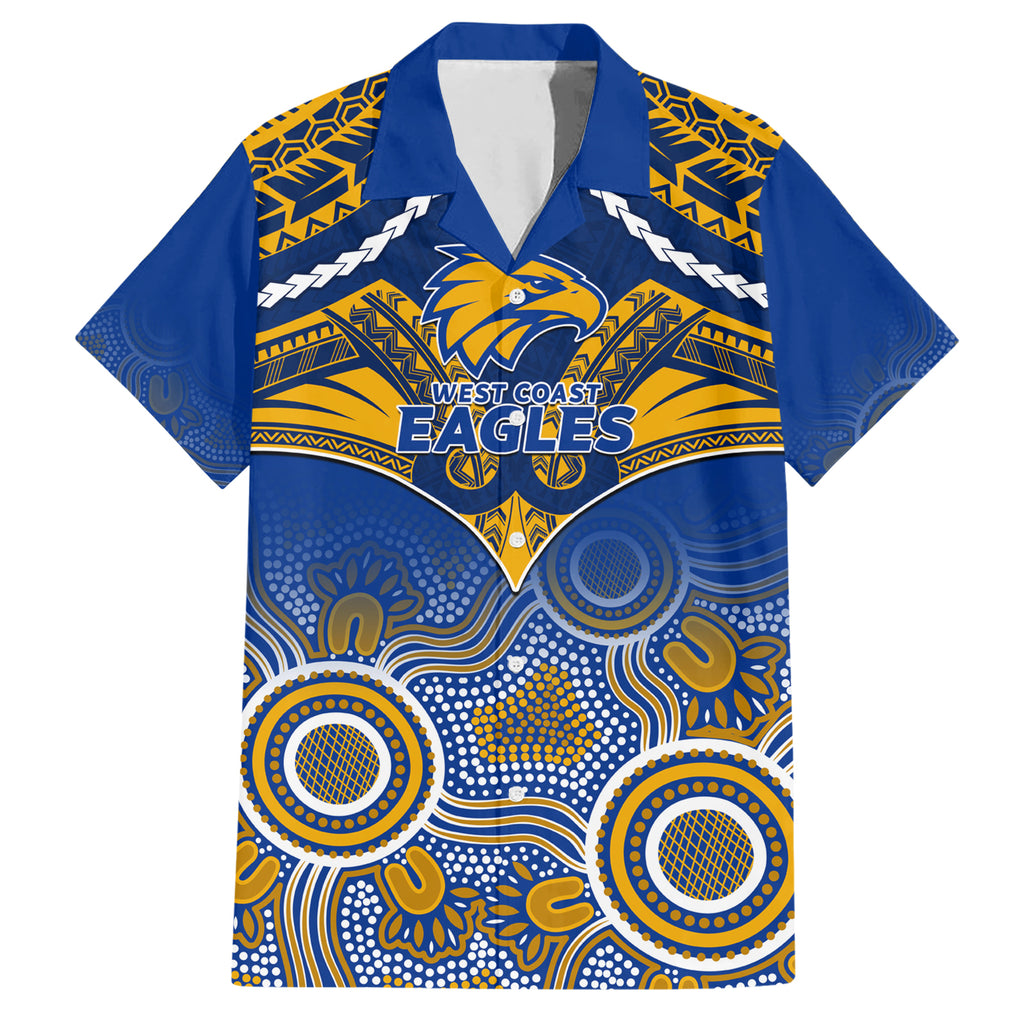 Personalised West Coast Football Hawaiian Shirt Eagles Aboriginal Mix Polynesian Pattern LT14
