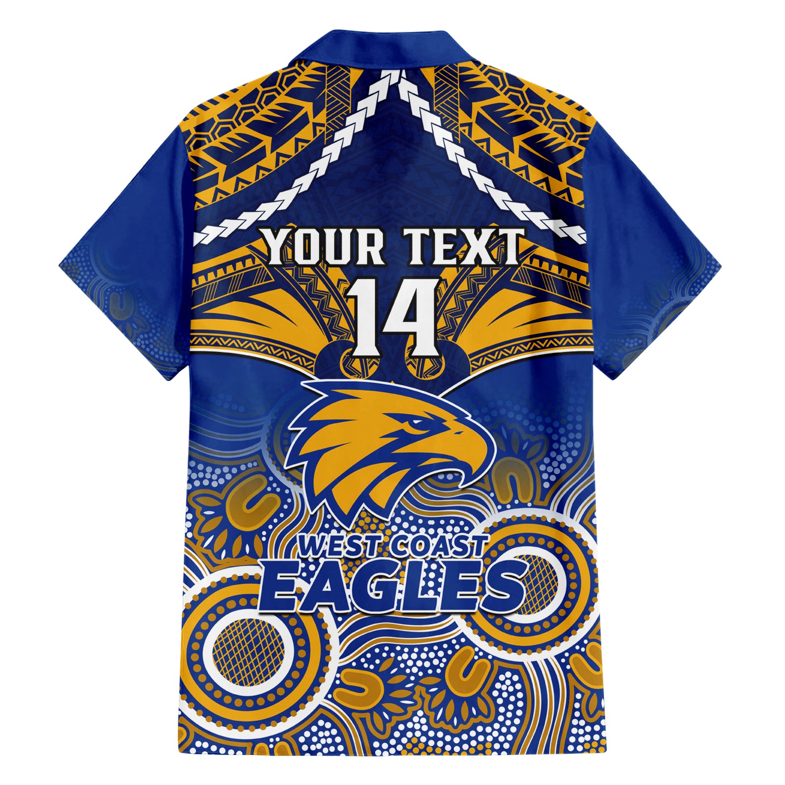 Personalised West Coast Football Hawaiian Shirt Eagles Aboriginal Mix Polynesian Pattern LT14