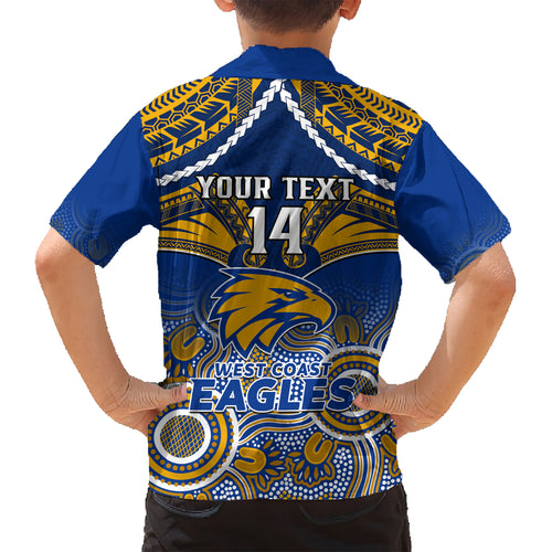 Personalised West Coast Football Hawaiian Shirt Eagles Aboriginal Mix Polynesian Pattern LT14