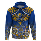 Personalised West Coast Football Hoodie Eagles Aboriginal Mix Polynesian Pattern LT14