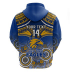 Personalised West Coast Football Hoodie Eagles Aboriginal Mix Polynesian Pattern LT14