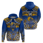 Personalised West Coast Football Hoodie Eagles Aboriginal Mix Polynesian Pattern LT14