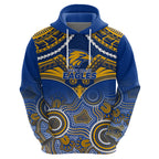 Personalised West Coast Football Hoodie Eagles Aboriginal Mix Polynesian Pattern LT14