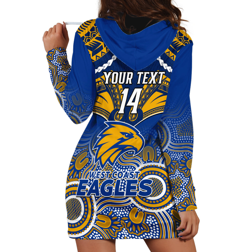 Personalised West Coast Football Hoodie Dress Eagles Aboriginal Mix Polynesian Pattern LT14