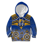 Personalised West Coast Football Kid Hoodie Eagles Aboriginal Mix Polynesian Pattern LT14