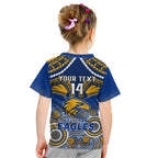 Personalised West Coast Football Kid T Shirt Eagles Aboriginal Mix Polynesian Pattern LT14