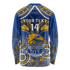 Personalised West Coast Football Long Sleeve Shirt Eagles Aboriginal Mix Polynesian Pattern LT14