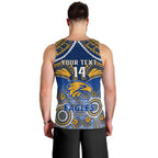 Personalised West Coast Football Men Tank Top Eagles Aboriginal Mix Polynesian Pattern LT14