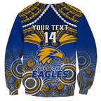 Personalised West Coast Football Sweatshirt Eagles Aboriginal Mix Polynesian Pattern LT14