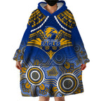 Personalised West Coast Football Wearable Blanket Hoodie Eagles Aboriginal Mix Polynesian Pattern LT14