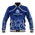 North Melbourne Football Baseball Jacket Kangaroos Aboriginal Mix Polynesian Pattern LT14